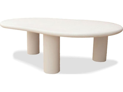 Puddle Organic Shape Coffee Table in Ivory Tusk Microskin