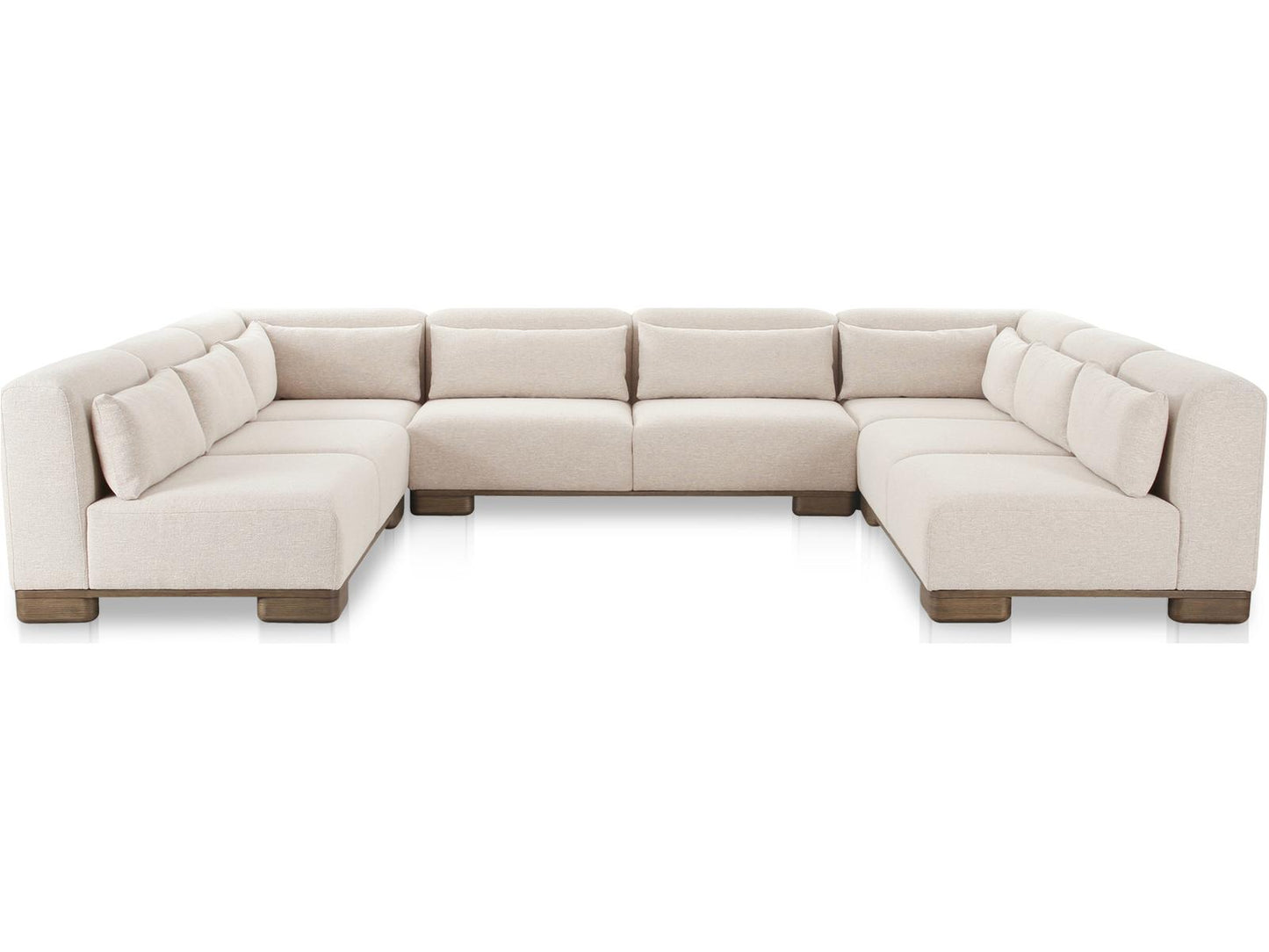 June 5-Piece Modular Performance Fabric Sectional Sofa in Beige