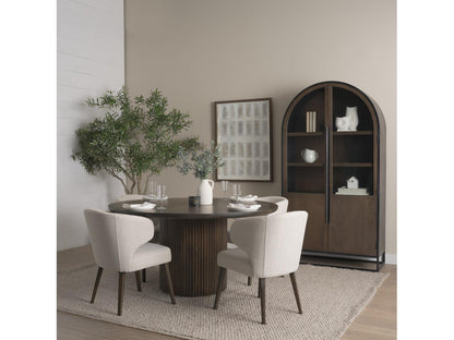 Terra Fluted Dining Table with 4 Niles Chairs and Sloan Cabinet Set
