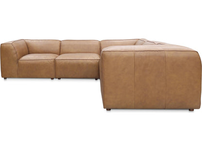 Form 5-Seat Full Top-Grain Leather Sectional Sofa in Sonoran Tan