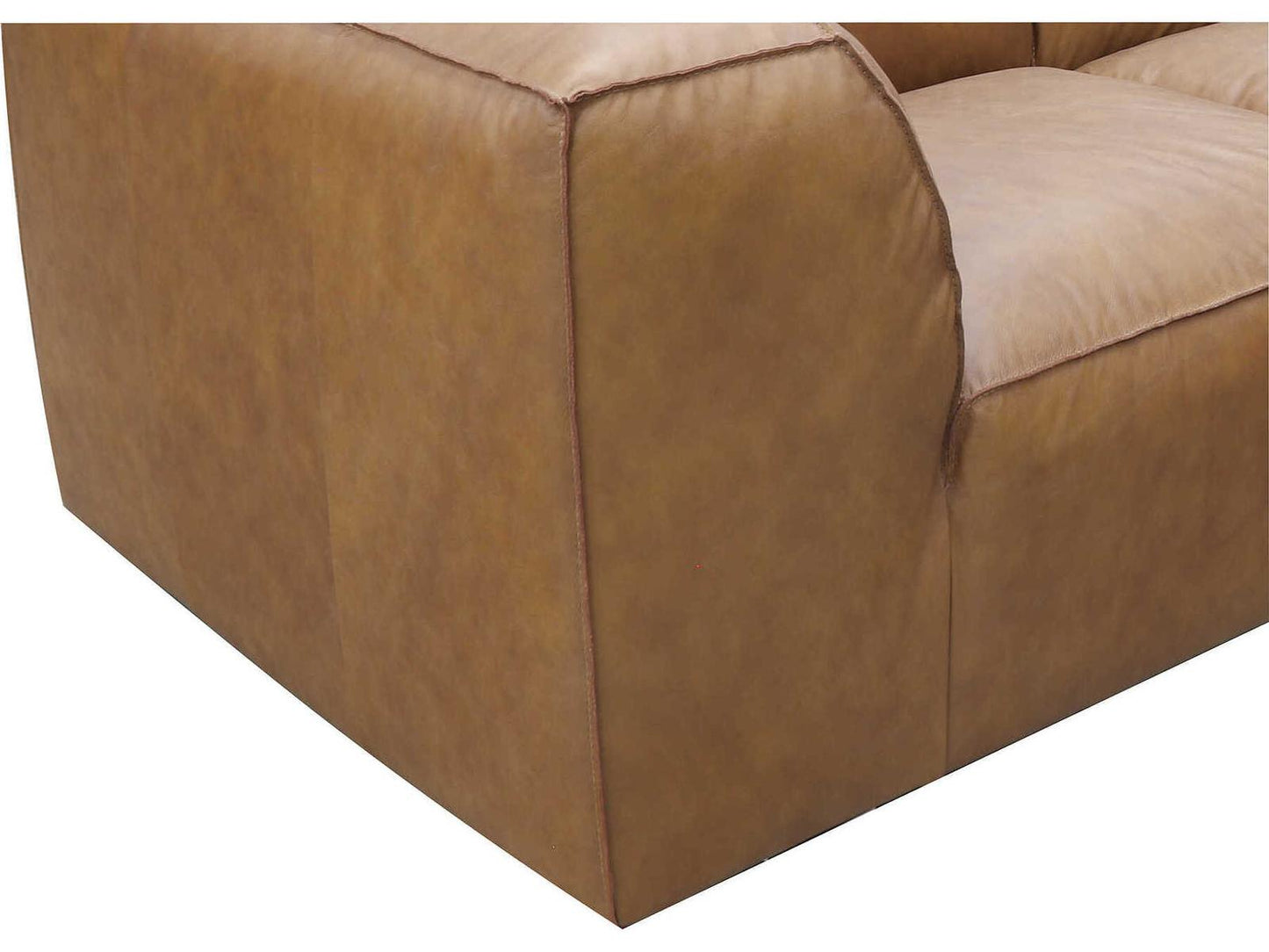 Form 5-Seat Modular Brown Leather Sectional Sofa
