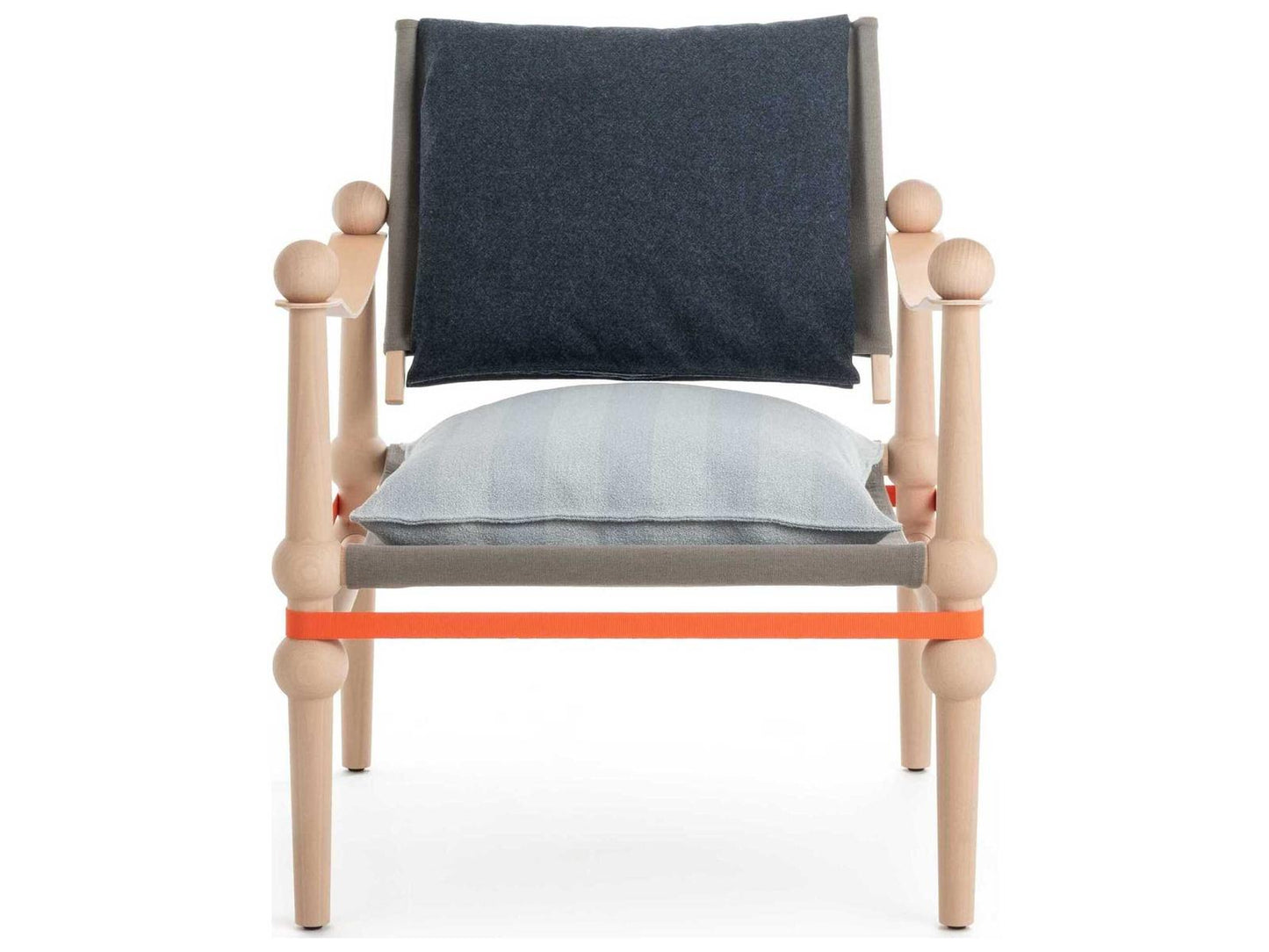 Twain Accent Chair with Leather Arms and Fabric Upholstery