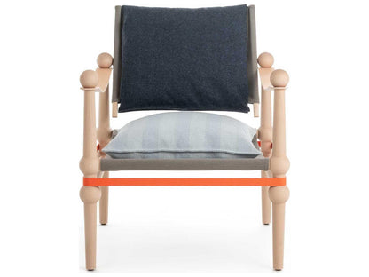 Twain Accent Chair with Leather Arms and Fabric Upholstery