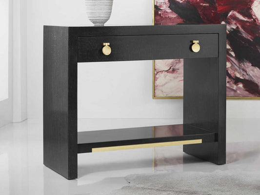 Mirage 1-Drawer Nightstand in Black Lacewood