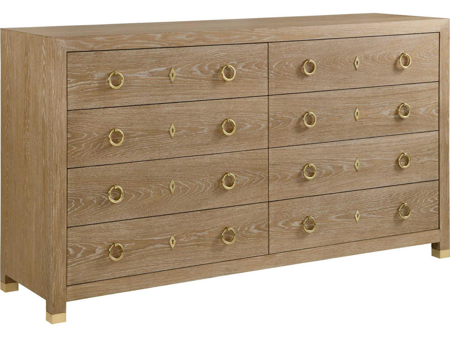 Ventura Beige Oak Wood Double Dresser