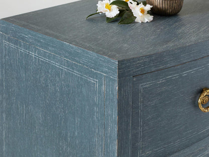 Arundel 3-Drawer Nightstand in Distressed Blue Oak Wood