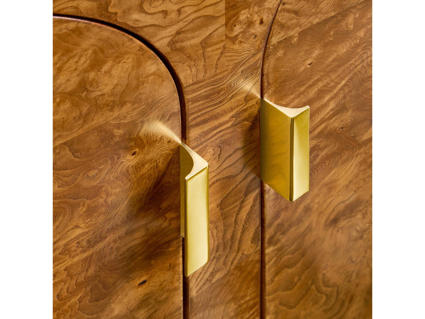 Arches 81-Inch Burlwood Brass Sideboard