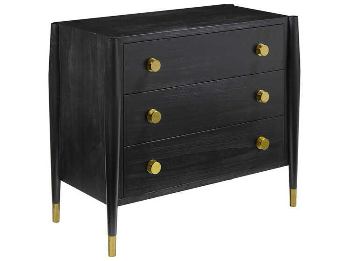 Concourde 3-Drawers Nightstand with Ebony Painted Finish