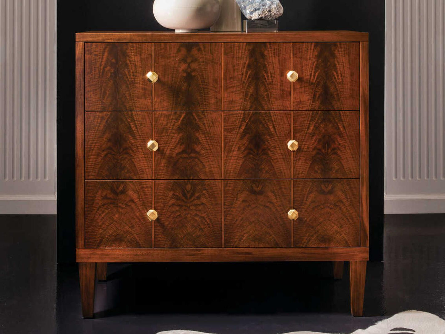 Pegano 3-Drawer Nightstand in Brown
