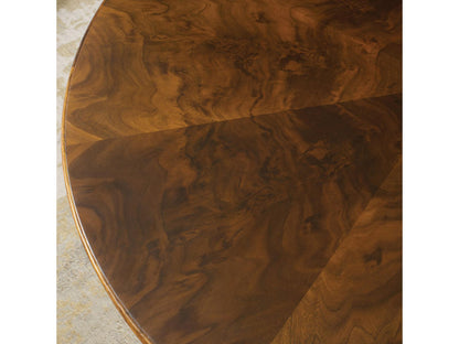 Marchand Round Wood End Table with Brass Detailing