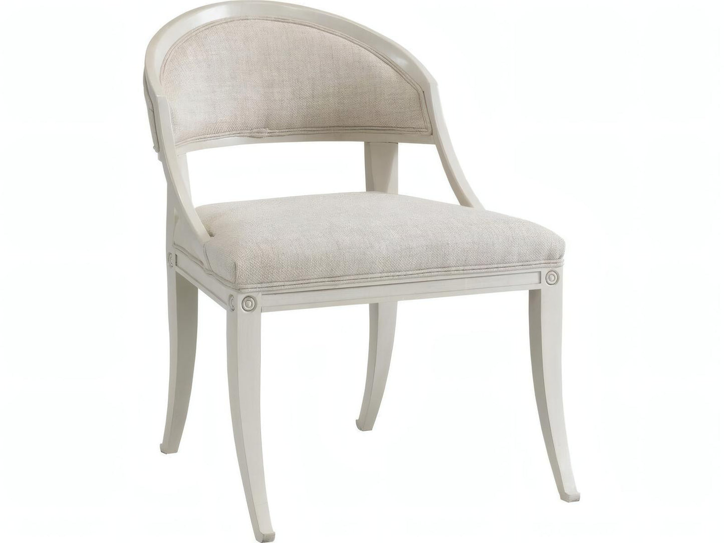 Inese Upholstered Armless Dining Side Chair with Exposed Wood Frame