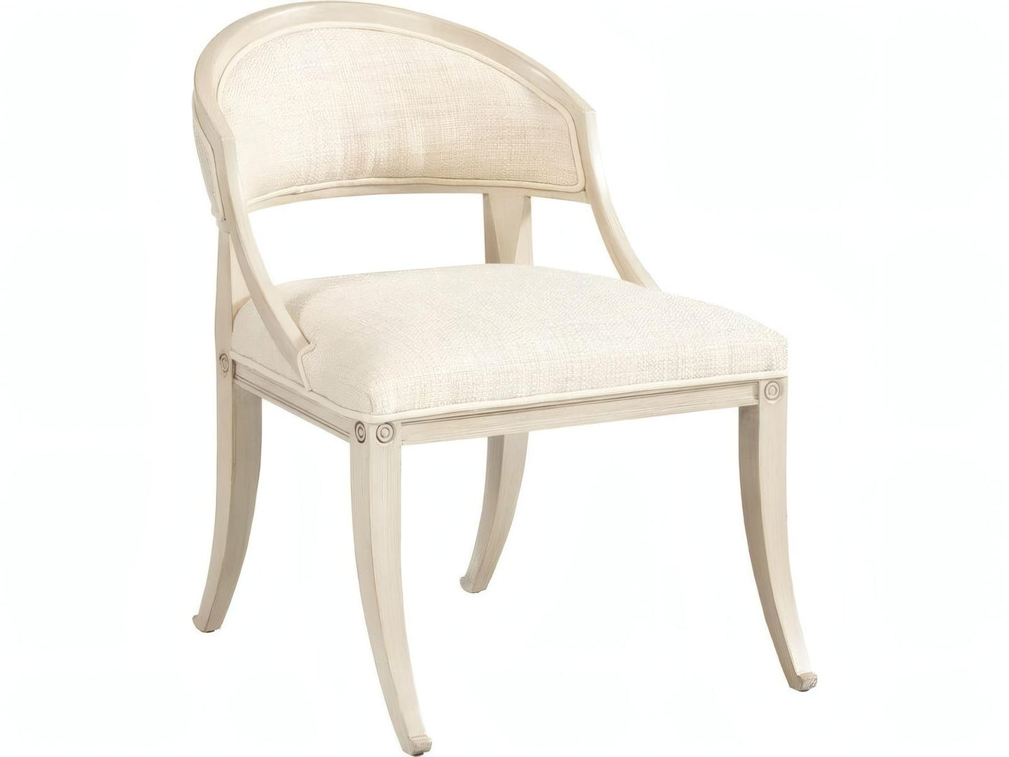 Inese Upholstered Armless Dining Side Chair with Exposed Wood Frame