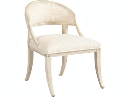 Inese Upholstered Armless Dining Side Chair with Exposed Wood Frame