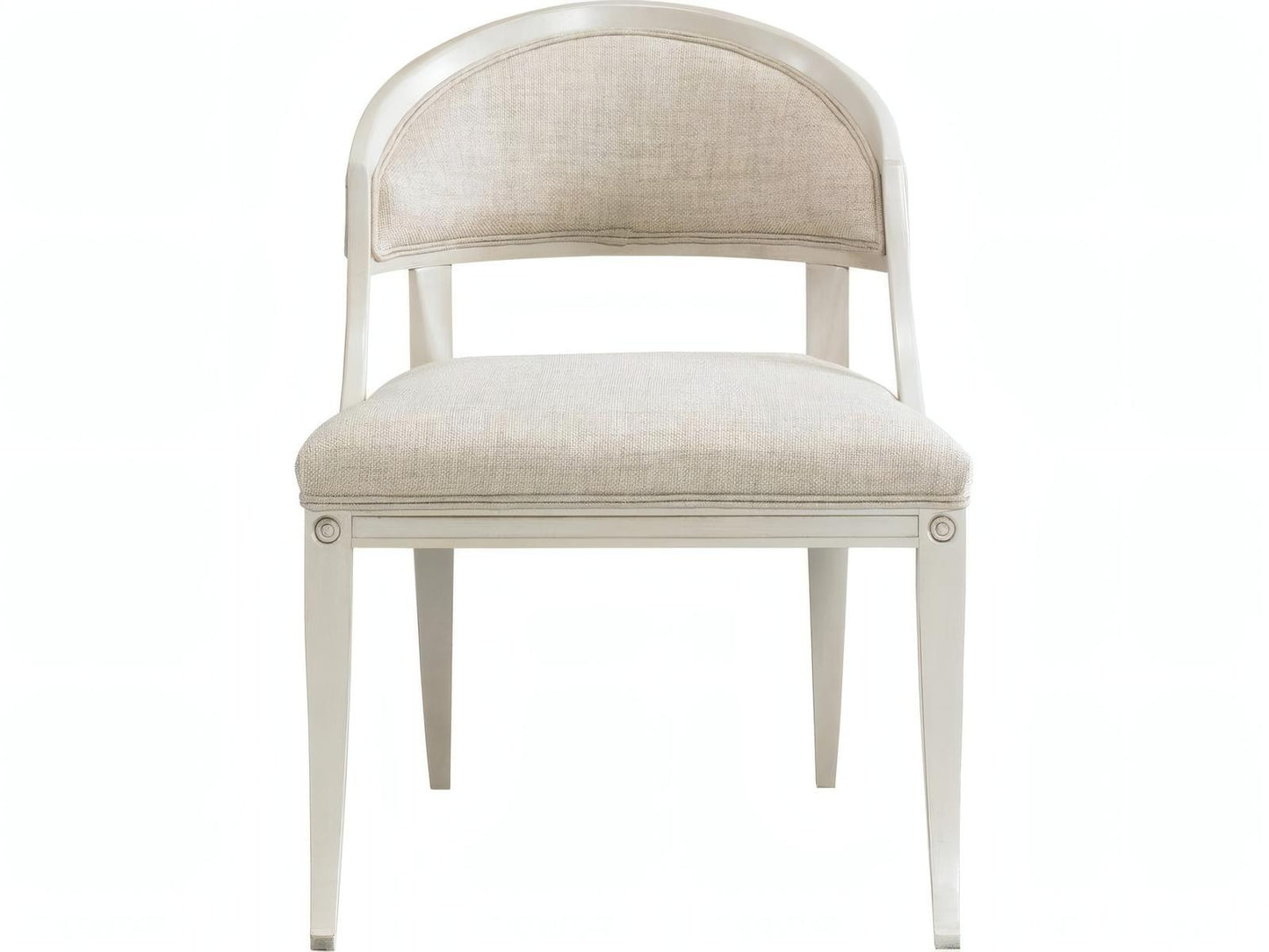 Inese Upholstered Armless Dining Side Chair in White Hardwood