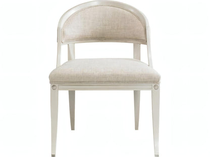 Inese Upholstered Armless Dining Side Chair in White Hardwood