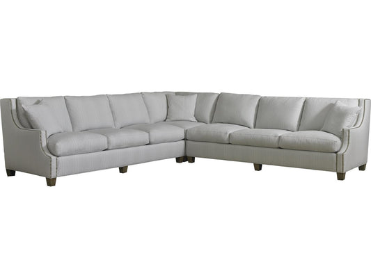 Manhattan Blue Upholstered Sectional Sofa