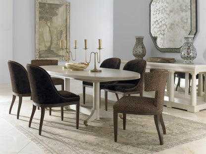 London Oval 79-Inch Wood Dining Table with Rosewood Veneer