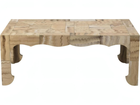Paris Rectangular Wood Coffee Table in Light Cream Vellum