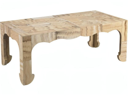 Paris Rectangular Wood Coffee Table in Light Cream Vellum