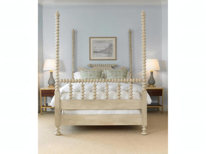 South Hampton King Poster Bed in White Maple Wood