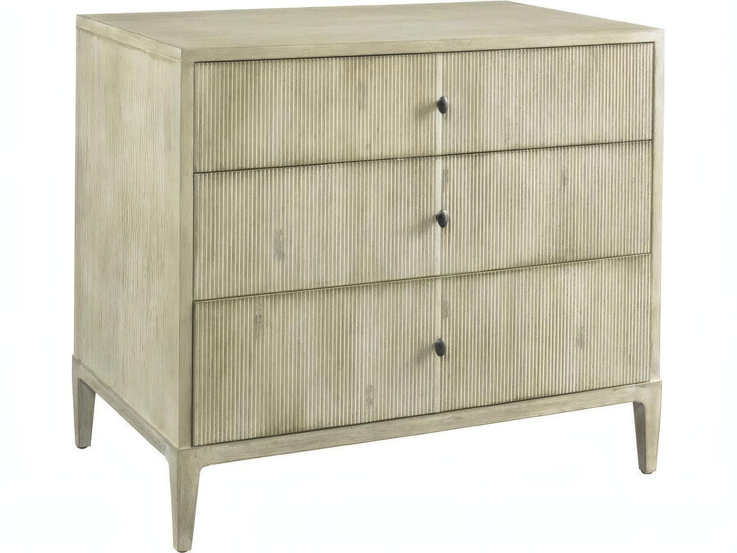 The Reedy 3-Drawer Nightstand in Beige Ash Wood