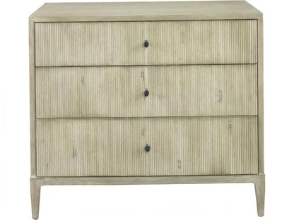 The Reedy 3-Drawer Nightstand in Beige Ash Wood