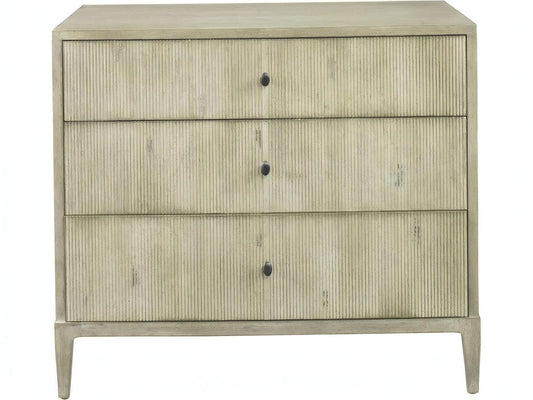 The Reedy 3-Drawer Nightstand in Beige Ash Wood