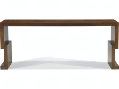 Kang Rectangular Wood Console Table in Maple and Walnut Veneers