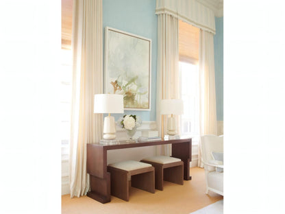 Kang Rectangular Wood Console Table in Maple and Walnut Veneers