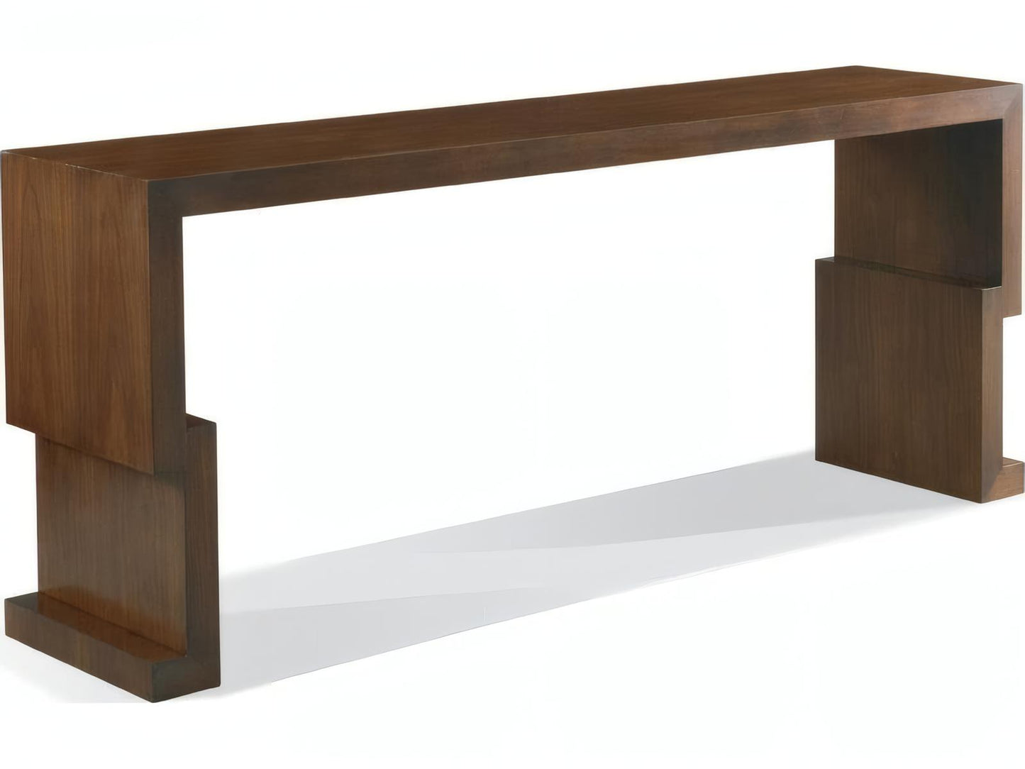 Kang Rectangular Wood Console Table with Walnut Veneers