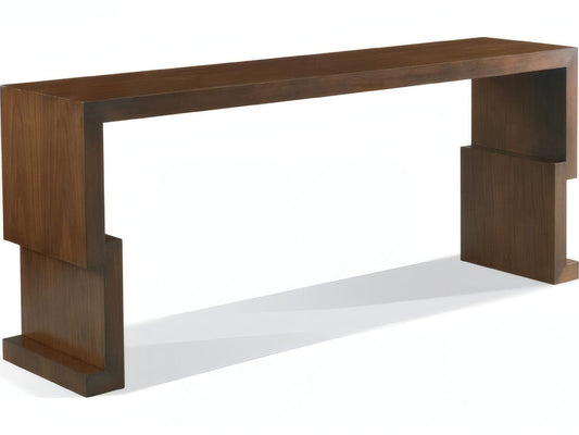 Kang Rectangular Wood Console Table with Walnut Veneers