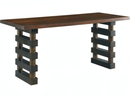 Colefax Rectangular Wood Console Table Two-Tone Finish