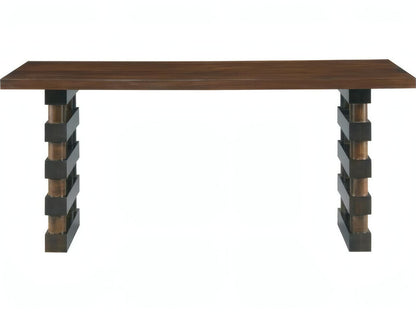 Colefax Rectangular Wood Console Table Two-Tone Finish