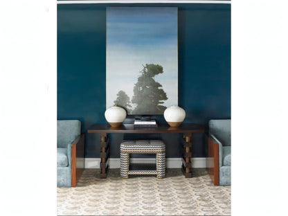Colefax Rectangular Wood Console Table Two-Tone Finish