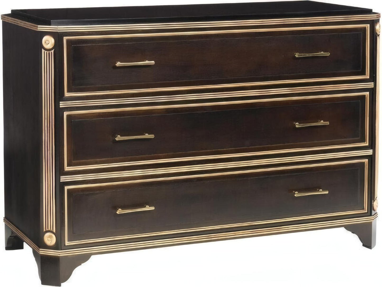 Directoire 3-Drawer Dresser with Brass Hardware