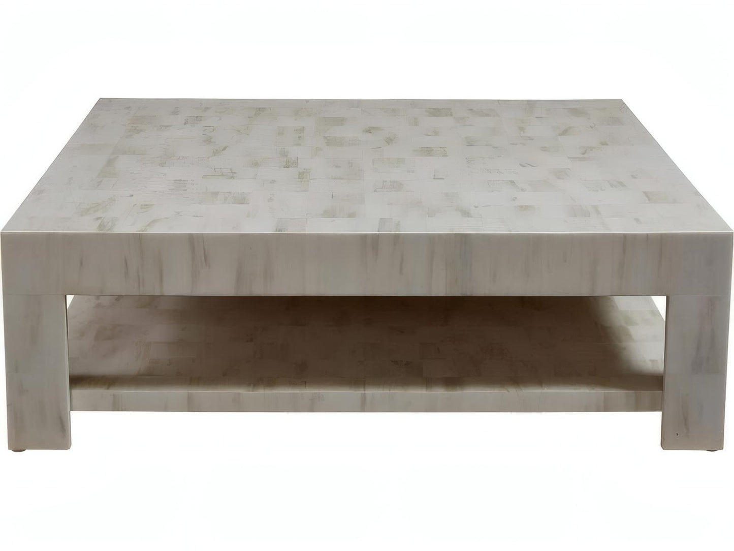 Matterhorn Square Wood Bone Coffee Table in Bone Finish