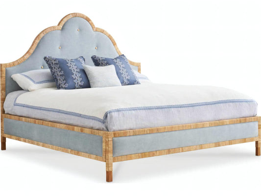Sloane Upholstered King Panel Bed in Brown Hardwood
