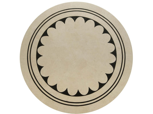 Stoneham Round Honed White Agate And Black Waxstone Center Table