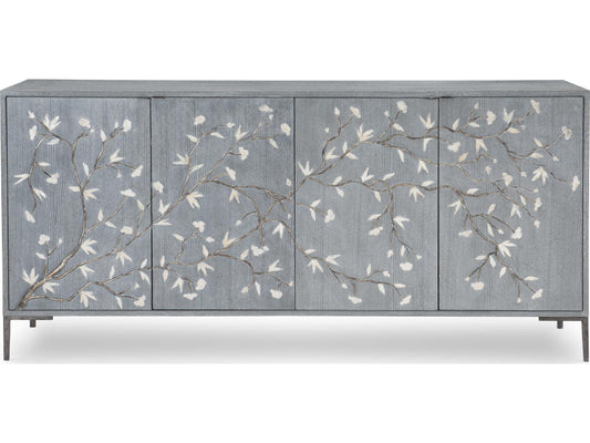 Blossom 78-Inch Gray Lacquered Walnut Chiffonier Sideboard