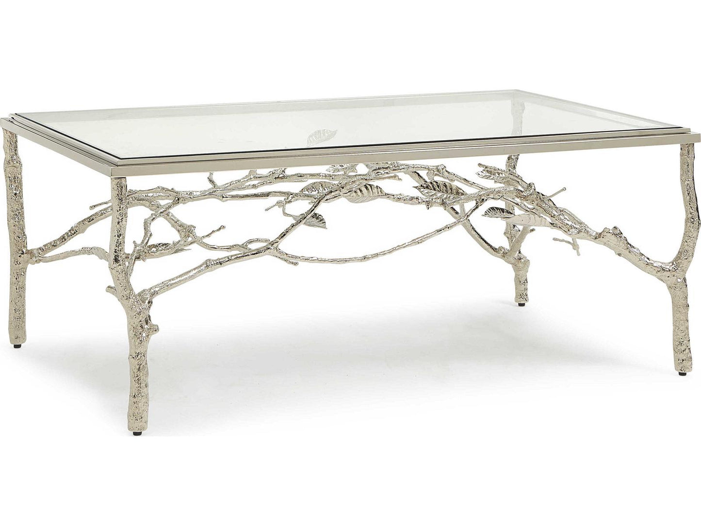 Twig Rectangular Glass Silver Cocktail Table