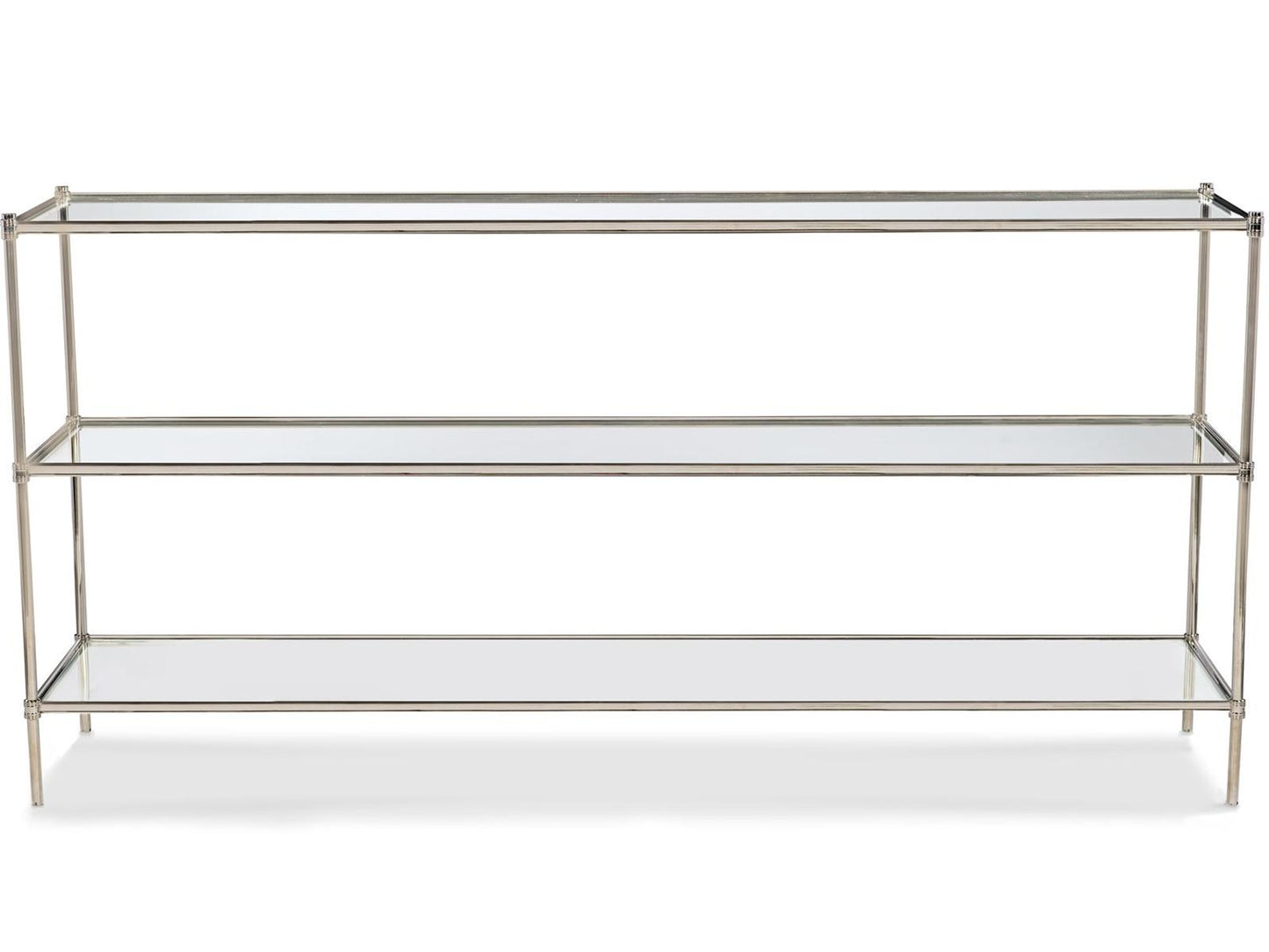 Nova Refined Nickel and Glass Console Table
