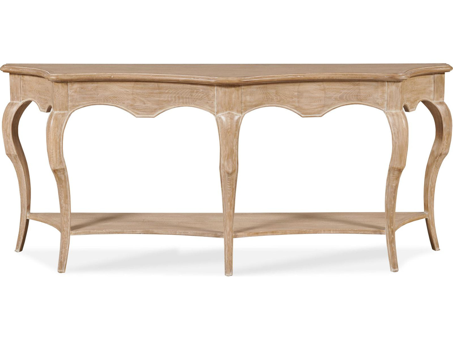 Maitland-Smith Eloise Wood Console Table in Natural Cerused Oak