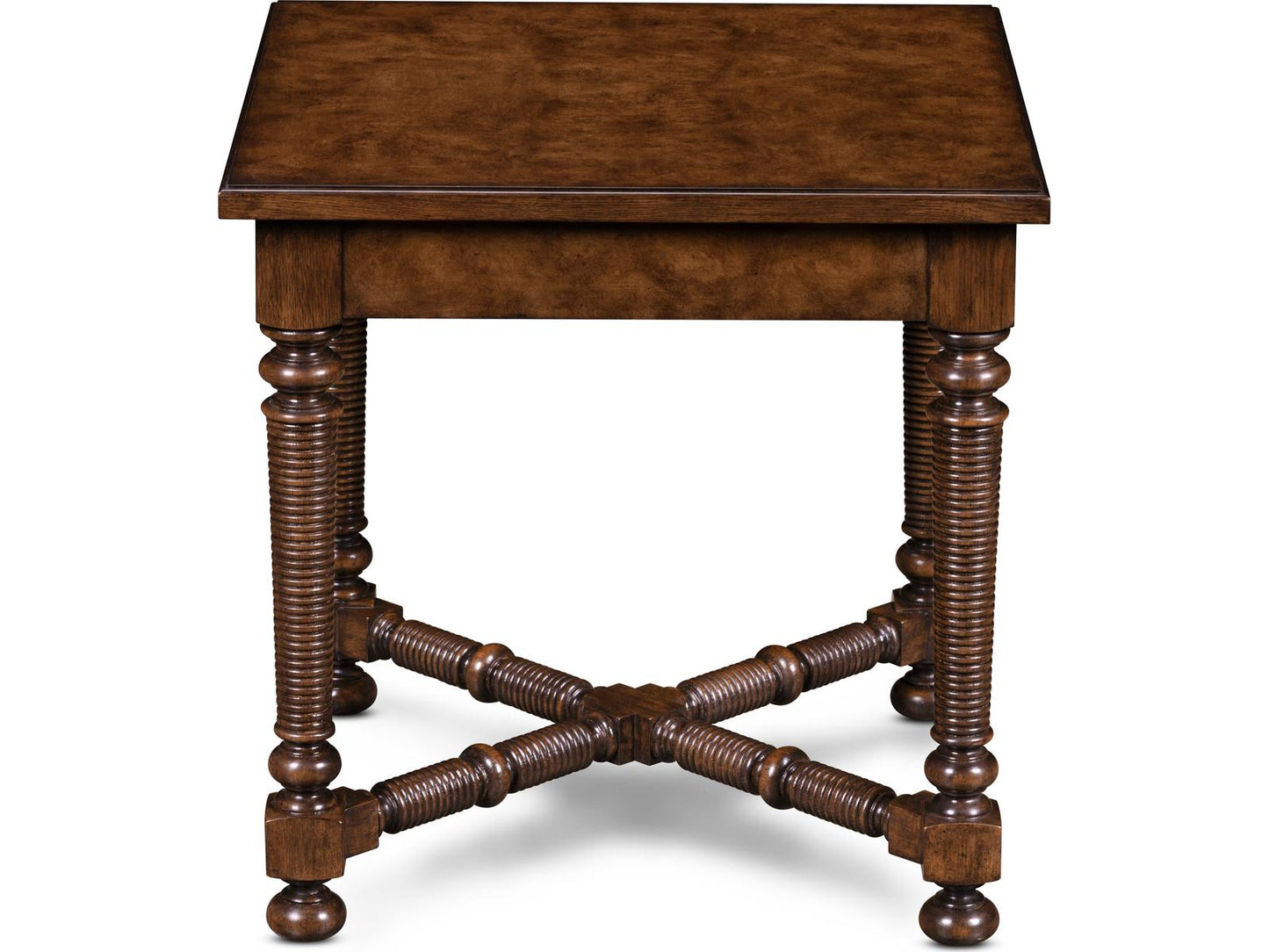 Maitland-Smith Owen Square Wood End Table with Single Drawer