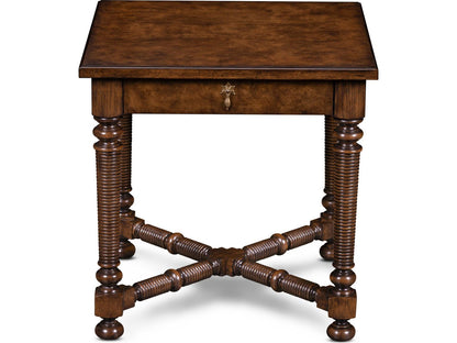 Maitland-Smith Owen Square Wood End Table with Single Drawer