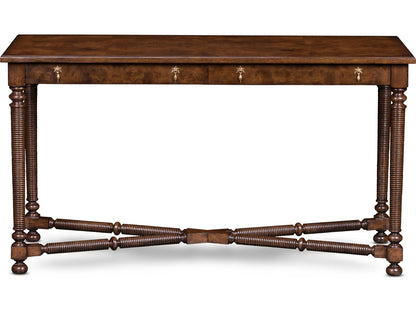 Owen Rectangular Wood Console Table with Oak Burl Top