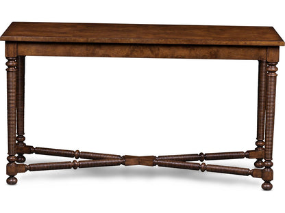 Owen Rectangular Wood Console Table with Oak Burl Top