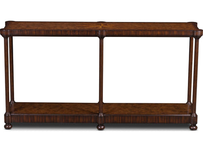Cameron Rectangular Wood Console Table with Inlaid Starburst Top