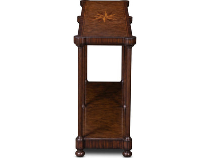 Cameron Rectangular Wood Console Table with Inlaid Starburst Top