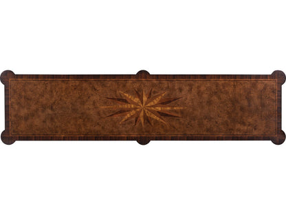 Cameron Rectangular Wood Console Table with Inlaid Starburst Top