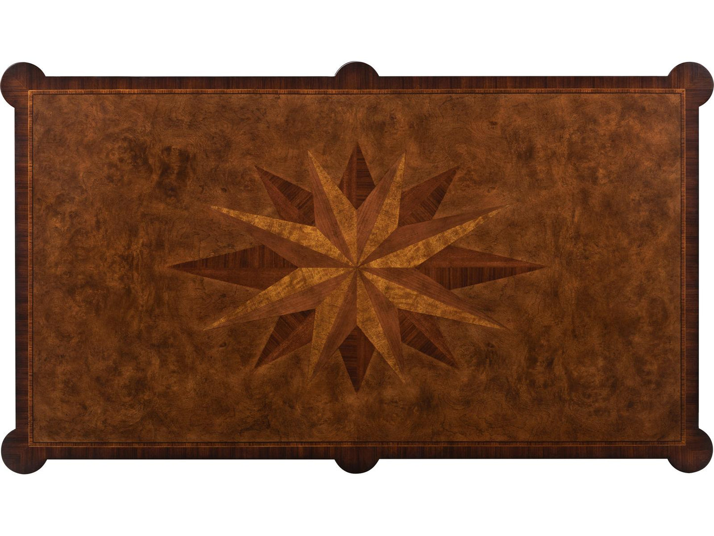 Cameron Rectangular Wood Coffee Table with Starburst Inlay